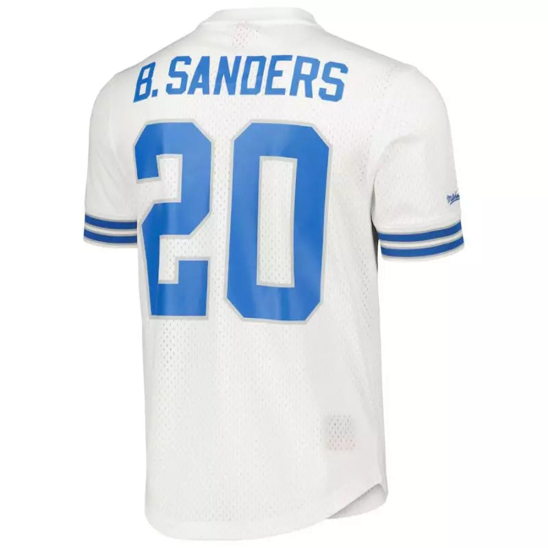 Maillot Vintage Barry Sanders Detroit Lions N&N Mesh Blanc