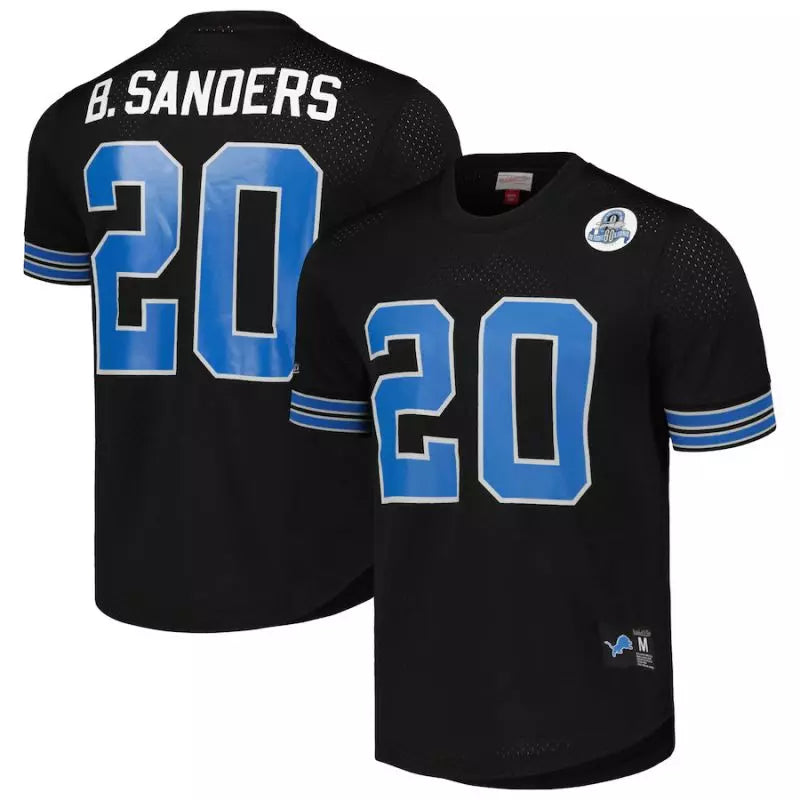 Maillot Vintage Barry Sanders Detroit Lions N&N Mesh Noir