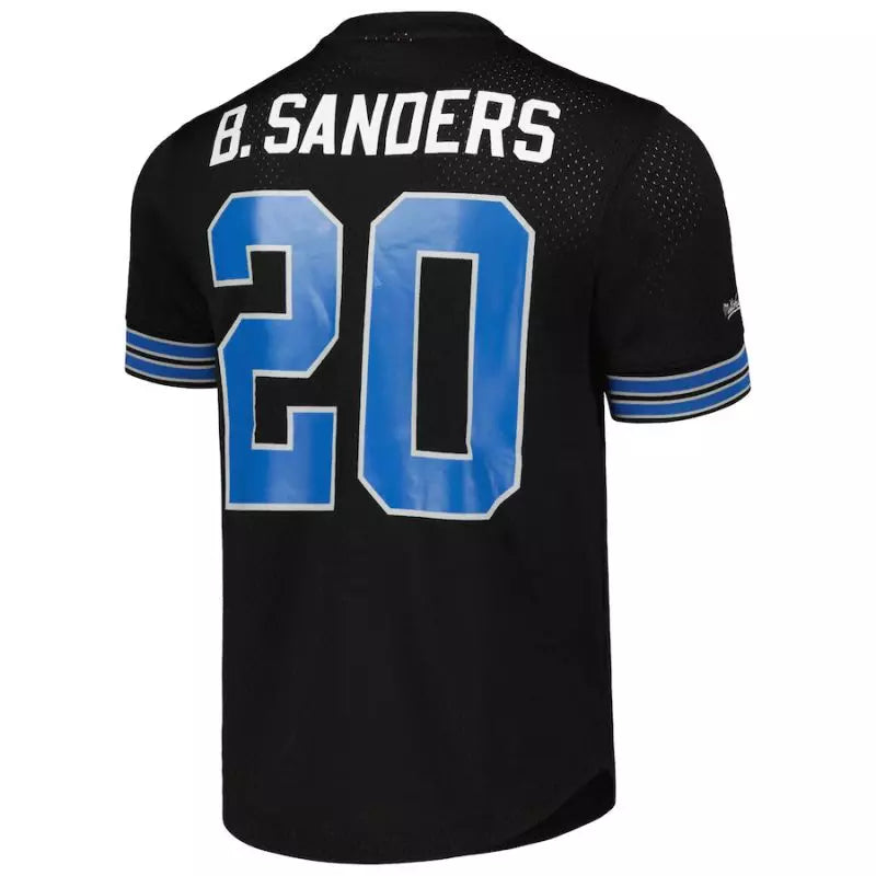 Maillot Vintage Barry Sanders Detroit Lions N&N Mesh Noir