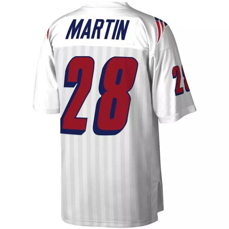 Maillot Vintage Curtis Martin New England Patriots 1995 Legacy Retro Blanc