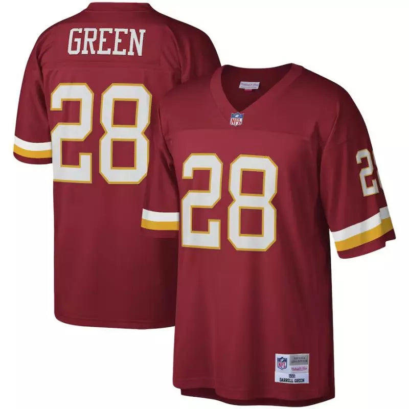 Maillot Vintage Darrell Green Washington Football Team 1991 Legacy Retro Rouge