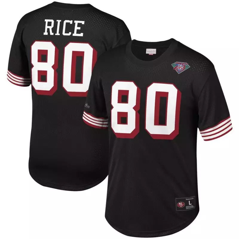 Maillot Vintage Jerry Rice San Francisco 49ers Mitchell & Ness N&N Mesh Noir