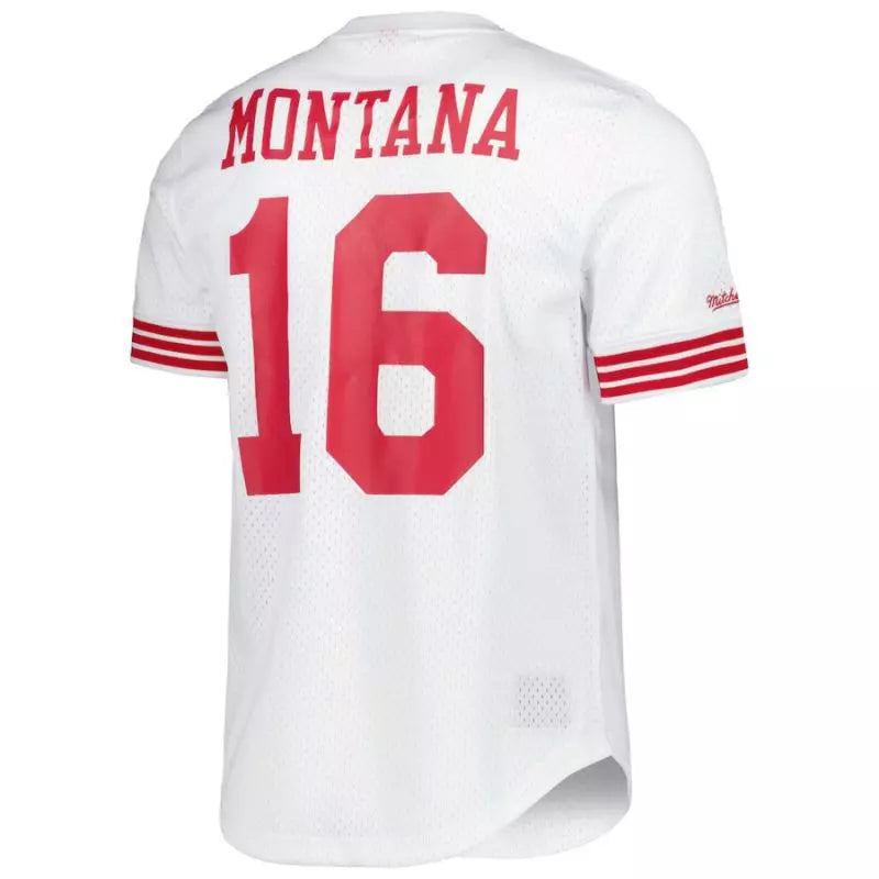 Maillot Vintage Joe Montana San Francisco 49ers Mitchell & Ness N&N Mesh Blanc