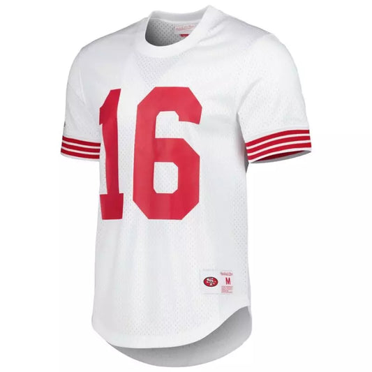 Maillot Vintage Joe Montana San Francisco 49ers Mitchell & Ness N&N Mesh Blanc