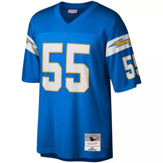 Maillot Vintage Junior Seau Los Angeles Chargers 2002 Legacy Retro Bleu