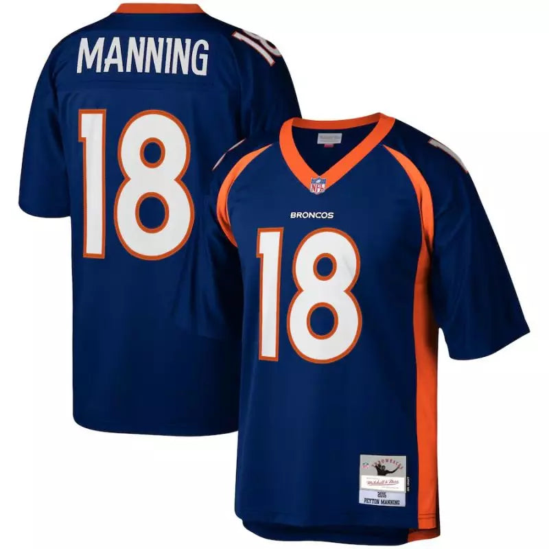 Maillot Vintage Peyton Manning Denver Broncos 2015 Retro Bleu marine