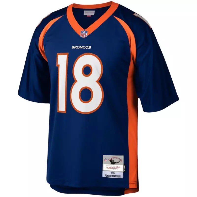 Maillot Vintage Peyton Manning Denver Broncos 2015 Retro Bleu marine