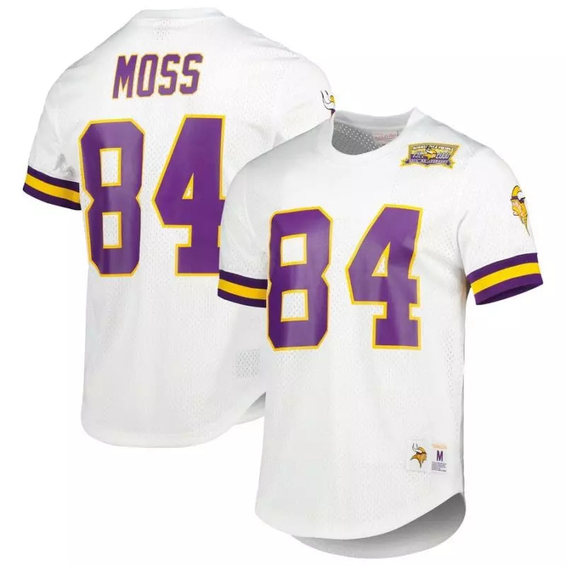 Maillot Vintage Randy Moss Minnesota Vikings Mitchell & Ness N&N Mesh Blanc