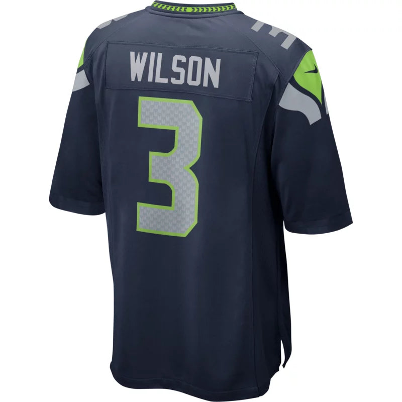 Maillot Russell Wilson Seattle Seahawks Game Team couleur bleu marine