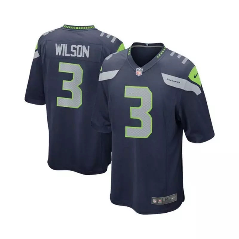 Maillot Seattle Seahawks Russell Wilson Game Team Bleu marine